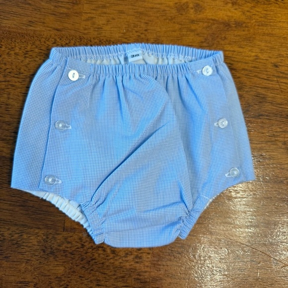unbranded Other - Boutique Blue Baby Bloomers plaid gingham size 3m button sides